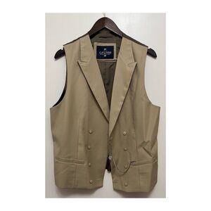 Cavani Tan Double-Breasted Vest